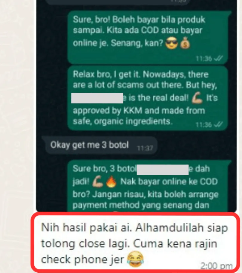 Chatbot AI tolong close semua lead